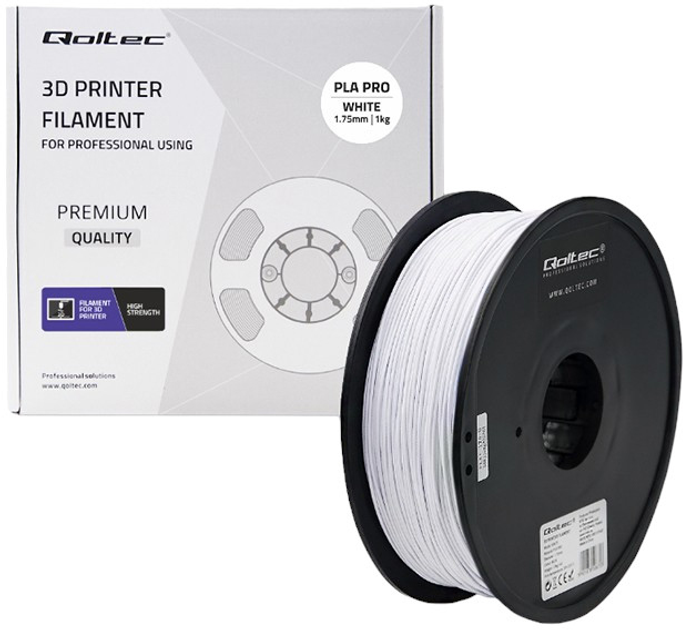 Profesjonalny filament do druku 3D Qoltec PLA PRO 1.75 mm 1 kg Cold White (5901878506715) - obraz 1