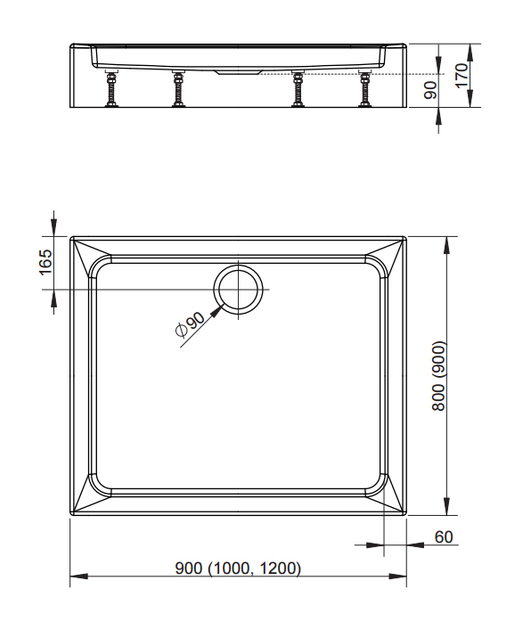 Душовий піддон RADAWAY LAROS D SLD81217-01 - зображення 3