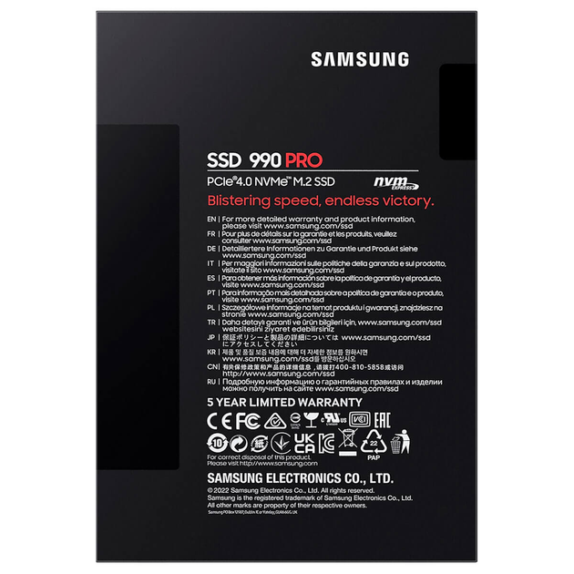 SSD диск Samsung 990 PRO 1 TB (MZ-V9P1T0BW) - изображение 6