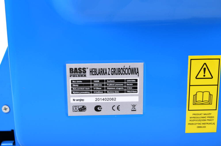 Фугувальний верстат Bass Polska з товщиноміром 1600 Вт 200 мм 4780 (5902067600009) - зображення 7