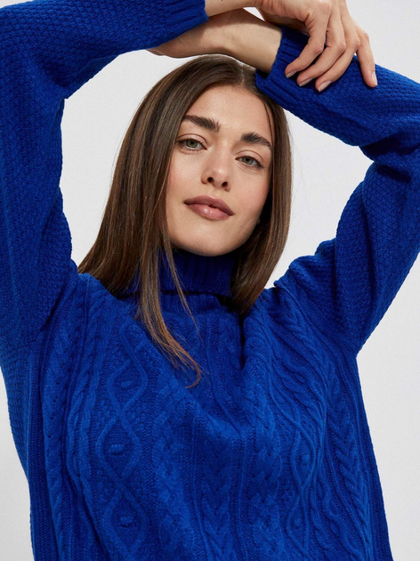 Sweter z golfem damski Moodo Z-SW-3914 S Niebieski (5904152339085) - obraz 4