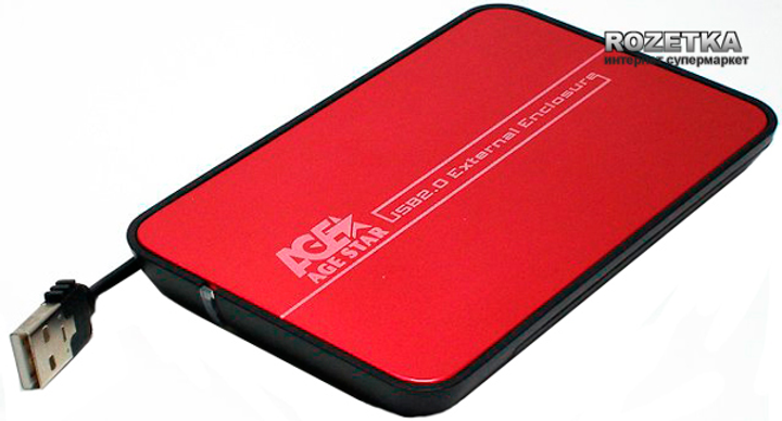 Внешний карман Agestar для HDD 2.5" USB2.0 (SUB 2A8 Red) – фото, отзывы ...