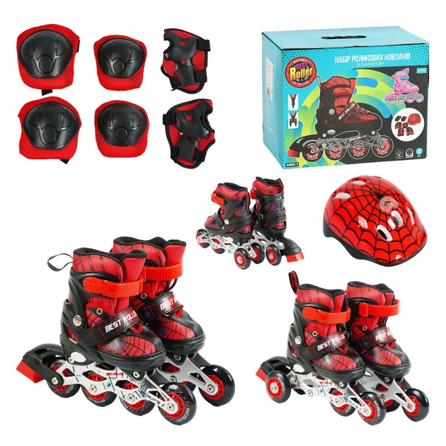 Роликовые коньки Best Roller. Размер 26-28: 15-16.5 см, светящиеся PU колёса. Red (153149) 4805946 - изображение 2