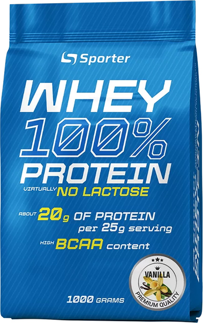Протеїн Sporter Whey 100% Protein lactose free 1 кг Ваніль (4820249721810) - зображення 1