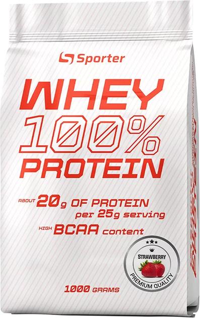 Протеин Sporter Whey 100% Protein 1 кг Клубника (4820249721841) – фото ...