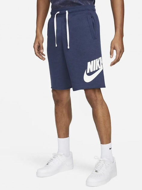 Акція на Шорти чоловічі Nike M Nk Club Alumni Hbr Ft Short DX0502-410 XL Сині від Rozetka