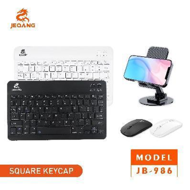 Комплект беспроводная клавиатура и мышь JEQANG JB-986 BT keyboard+mouse+bracket Черный - изображение 9