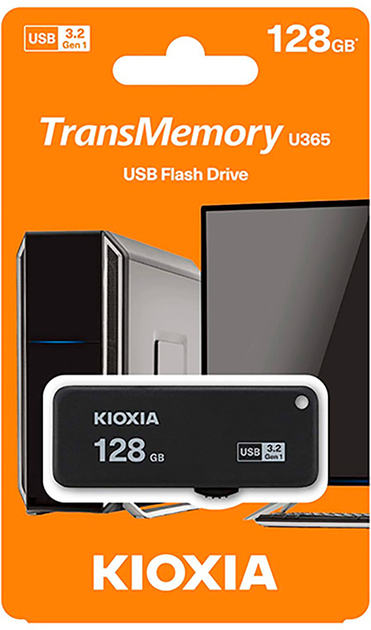 Pendrive KIOXIA Yamabiko U365 128GB USB 3.0 Black (LU365K128GG4) - obraz 3