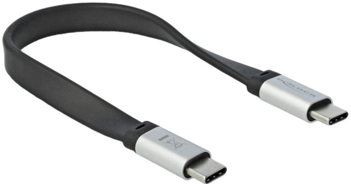 Kabel Delock USB Type-C - USB Type-C 22 cm Black (4043619859269) - obraz 1