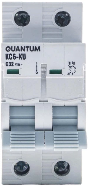 Автоматичний вимикач Quantum 2п С 32 А MCB 6 kA (0746020703797) - зображення 2