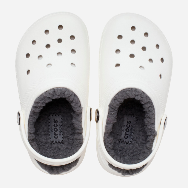 Дитячі крокси-сабо для хлопчика утеплені Crocs Classic Lined Clog Kids 207010-10M 34-35 Білі (191448702349) - зображення 4