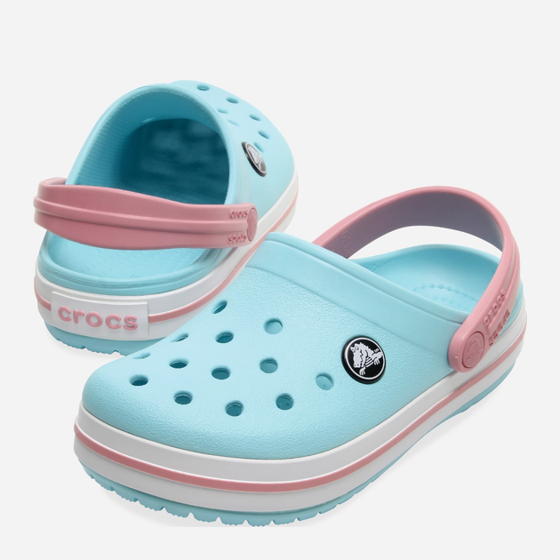 Підліткові крокси для дівчинки Crocs Crocband Kids Clog 207006-4S3 37-38 Блакитні (191448739826) - зображення 3