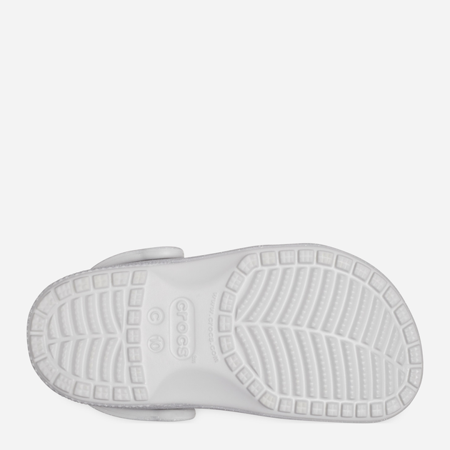 Дитячі крокси-сабо для дівчинки Crocs Classic Glitter Kids Clog T 206992-0IC 23-24 Серебристі (196265550456) - зображення 6