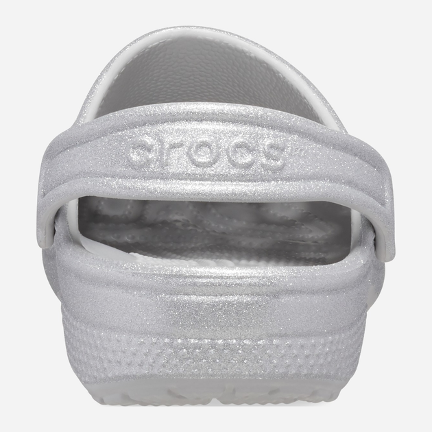 Підліткові крокси-сабо для дівчинки Crocs Classic Glitter Clog K 206993-0IC 36-37 Серебристі (196265551620) - зображення 5