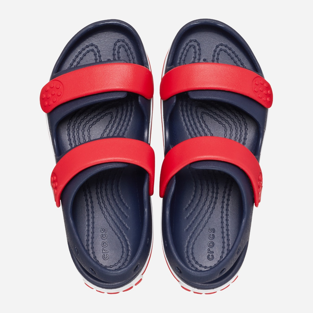 Дитячі сандалії для хлопчика Crocs Crocband Cruiser Sandal T Kids 209424-4OT 23-24 Темно-сині з червоним (196265604043) - зображення 4