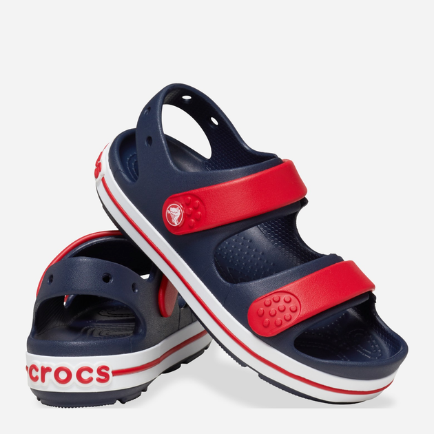 Sandały chłopięce Crocs Crocband Cruiser Sandal T Kids 209424-4OT 24-25 Granatowe z czerwonym (196265604050) - obraz 3
