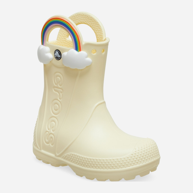 Kalosze dziecięce dla dziewczynki Crocs Handle It Rainbpw Rain Boot Kids 210026-76O 27-28 Mleczne (196265679546) - obraz 2