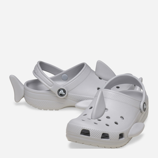 Дитячі крокси-сабо для хлопчика Crocs Classic Iam Shark Clog K 210014-1FT 25-26 Сірі (196265679317) - зображення 3