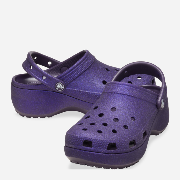Жіночі крокси Crocs Classic Platform Glitter Clog W 207241-5AS 38-39 Фіолетові (196265748198) - зображення 3