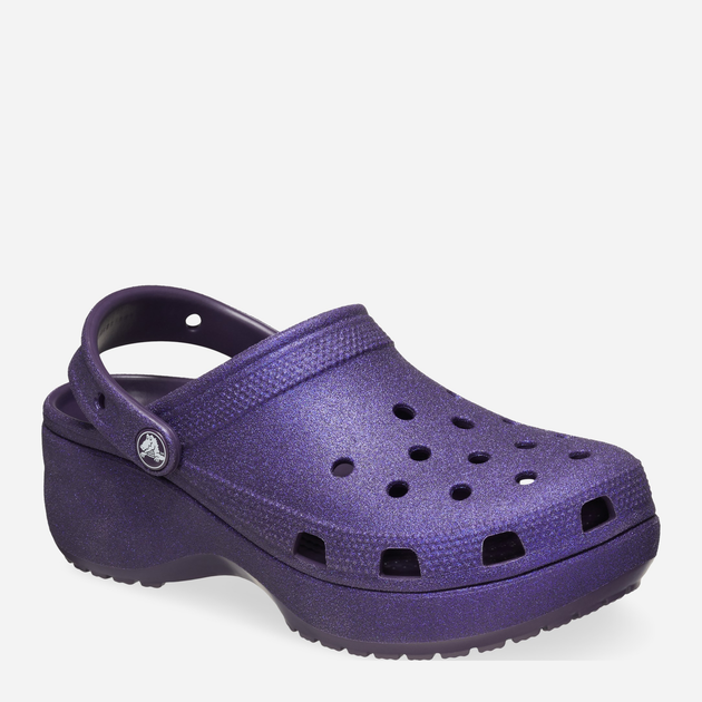 Chodaki damskie na platformie Crocs Classic Platform Glitter Clog W 207241-5AS 39-40 Fioletowe (196265748204) - obraz 2