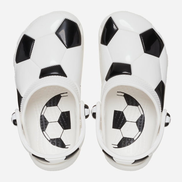 Дитячі крокси-сабо для хлопчика Crocs Classic Soccer Ball clog Kids T 210023-103 27-28 Білі (196265758814) - зображення 4