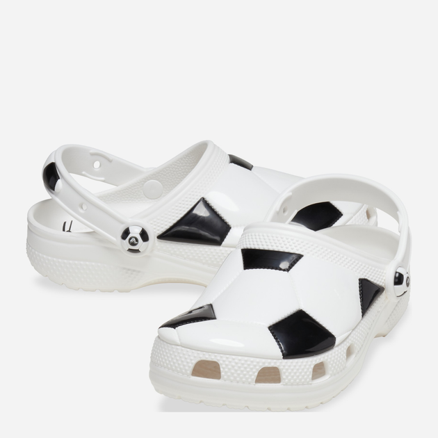 Дитячі крокси-сабо для хлопчика Crocs Classic Soccer Ball clog Kids 210157-103 33-34 Білі (196265769506) - зображення 3