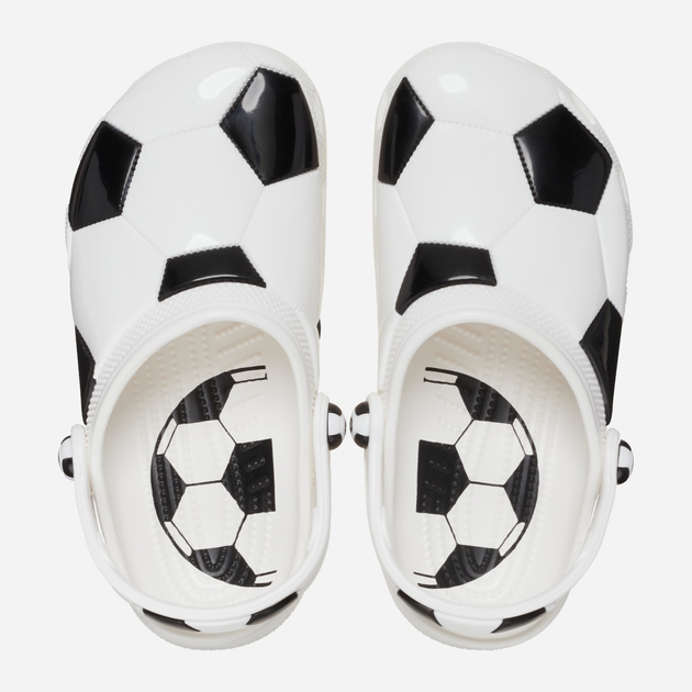 Дитячі крокси-сабо для хлопчика Crocs Classic Soccer Ball clog Kids 210157-103 32-33 Білі (196265769490) - зображення 4