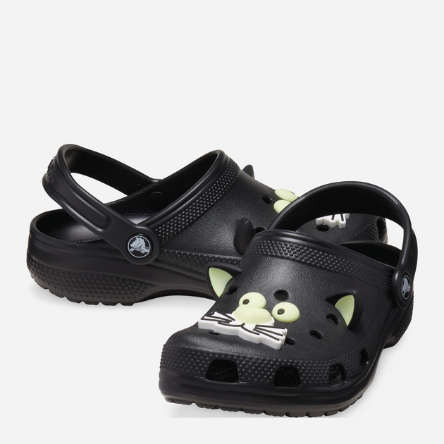 Дитячі крокси-сабо для дівчинки Crocs Classic Glow Black Cat Clog Kids T 210197-001 25-26 Чорні (196265770090) - зображення 3