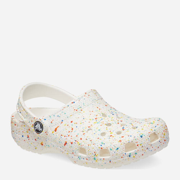 Chodaki dziecięce dla dziewczynki Crocs Classic Paint Splatter Clog Kids 210349-94S 29-30 Białe (196265775552) - obraz 2