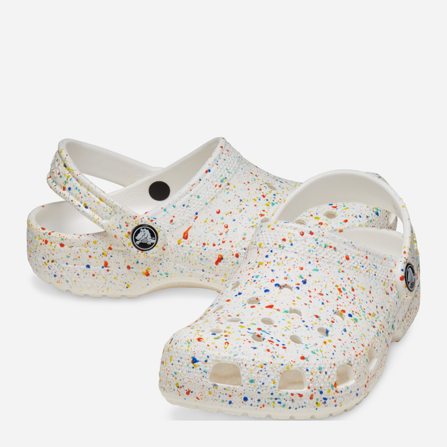 Дитячі крокси-сабо для дівчинки Crocs Classic Paint Splatter Clog Kids 210349-94S 30-31 Білі (196265775569) - зображення 3