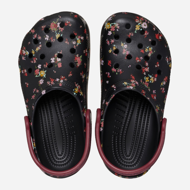 Дитячі крокси-сабо для дівчинки Crocs Classic Ditsy Floral Clog K 210354-0C4 33-34 Чорні (196265775675) - зображення 4