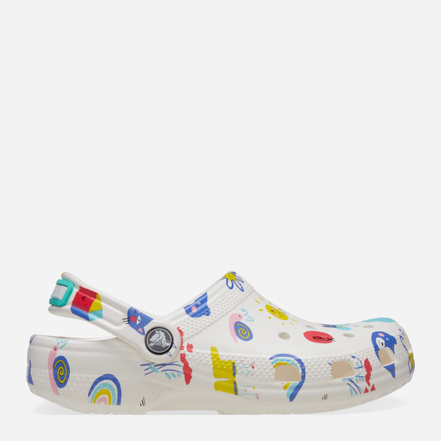 Chodaki dziecięce dla dziewczynki Crocs Classic Doodle Print Clog K 210356-94S 30-31 Białe (196265775835) - obraz 1