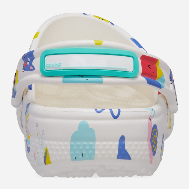 Дитячі крокси-сабо для дівчинки Crocs Classic Doodle Print Clog K 210356-94S 34-35 Білі (196265775866) - зображення 5
