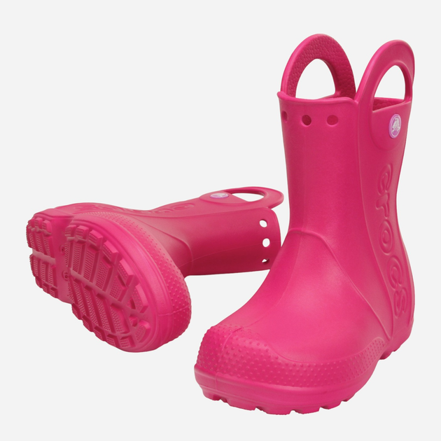 Дитячі гумові чоботи для дівчинки Crocs Handle Rain Boot Kids 12803-6X0 28 Рожеві (887350802436) - зображення 2