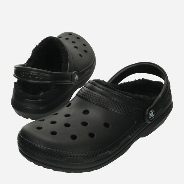 Чоловічі крокси Crocs Classic Lined Clog 203591-060 46-47 Чорні (887350811162) - зображення 2