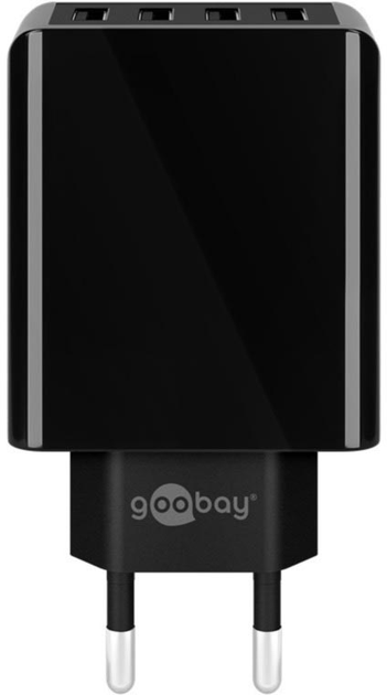 Зарядний пристрій Goobay Pro 4-way USB charger 30W Black (4040849449536) - зображення 2