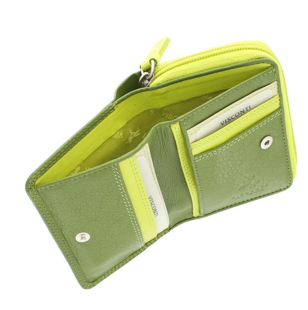 Женский кожаный кошелек Visconti RB53 Hawaii (Lime Multi) - изображение 5