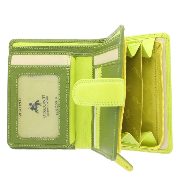 Женский кожаный кошелек Visconti RB51 Fiji (Lime Multi) - изображение 8