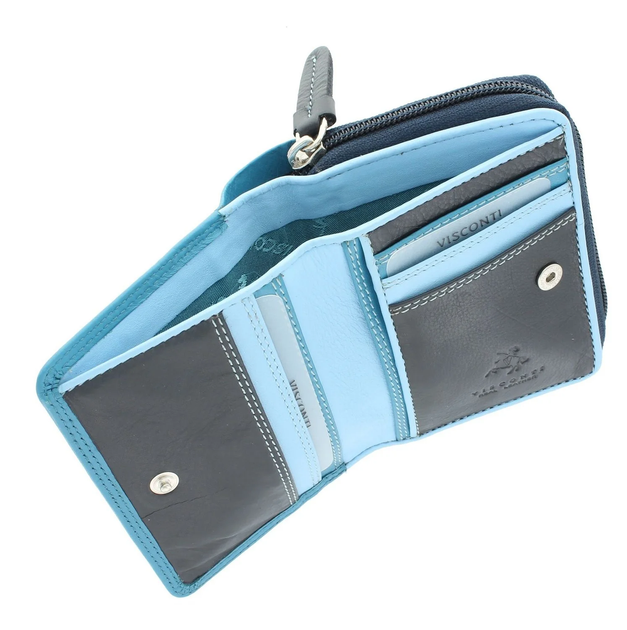 Женский кожаный кошелек Visconti RB53 Hawaii (Blue Multi) - изображение 5