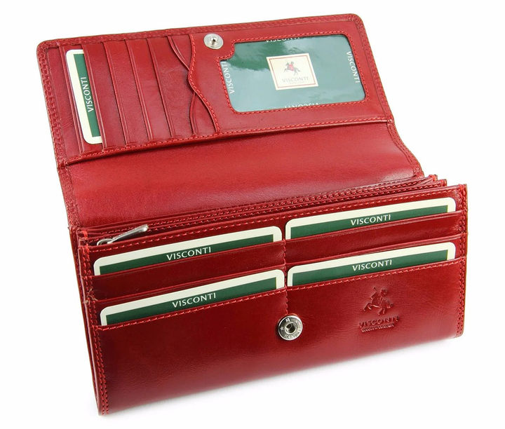 Женский кожаный кошелек Visconti MZ10 Florence (Italian Red) - изображение 8
