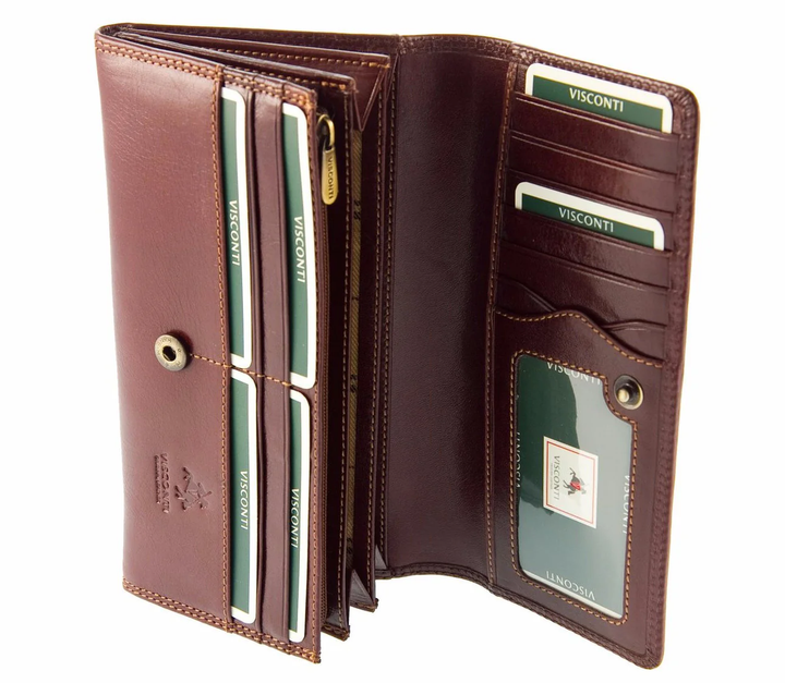 Женский кожаный кошелек Visconti MZ10 Florence (Italian Brown) - изображение 5