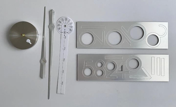 Настенные бескаркасные 3D часы Diy Nexus большие с зеркальным эффектом самоклеящиеся 60-130 см Серебристый - изображение 5