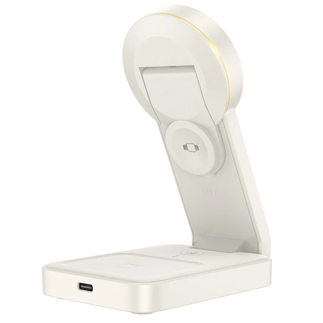 Зарядное устройство 3в1 Hoco CQ3 15W Qi magnetic charger White - изображение 2