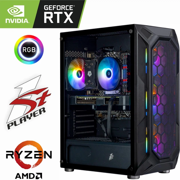 Компьютер 1stPlayer Ryzen 7 5700X / RTX 4060 Ti 16ГБ / 32ГБ DDR4