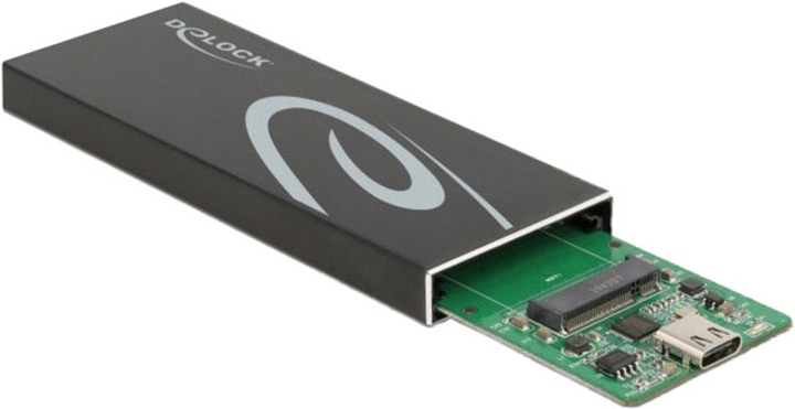 Zewnętrzna kieszeń na dysk SSD DeLOCK M.2 SATA USB Type-C Black (4043619420032) - obraz 2