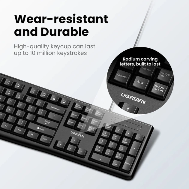 Комплект з маніпулятора миші та клавіатури UGREEN Wired Keyboard and Mouse Combo (UGR-15217) - изображение 2