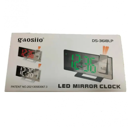Часы с проектором MHZ 3618LP 8091, зеленая подсветка, черные - Фото 3 Часы с проектором MHZ 3618LP 8091, зеленая подсветка, черные - изображение 3