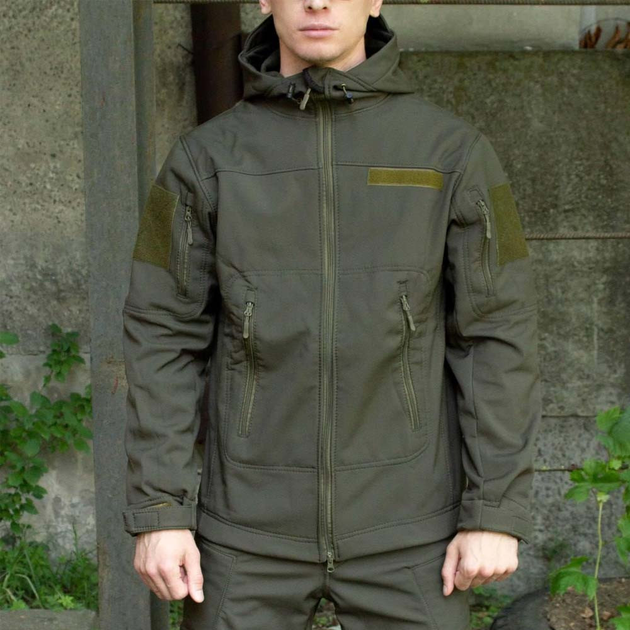 Демісезонна куртка Softshell олива розмір XL - зображення 2