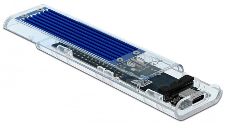 Zewnętrzna kieszeń na dysk SSD DeLOCK M.2 NVMe PCIe SSD Transparent (4043619426201) - obraz 2