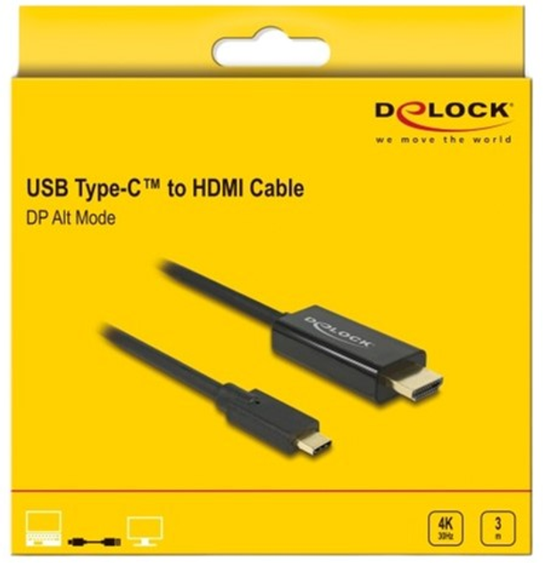 Kabel Delock USB Type-C – HDMI 3 m Black (4043619852604) - obraz 2